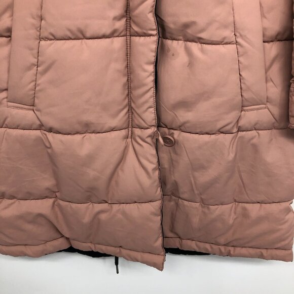 Pink and Navy Reversible  Puffer Parka Coat size ~L - Picture 3 of 16